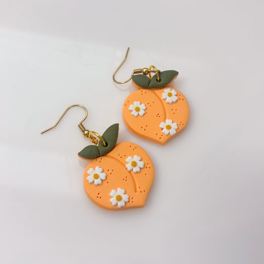 DAISY DOTTED PEACH EARRINGS