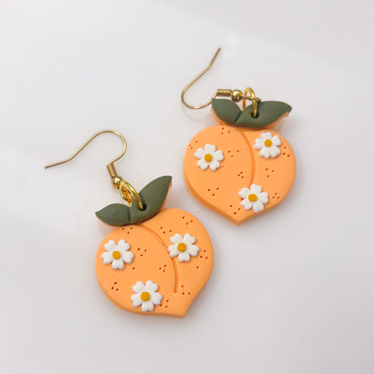 DAISY DOTTED PEACH EARRINGS