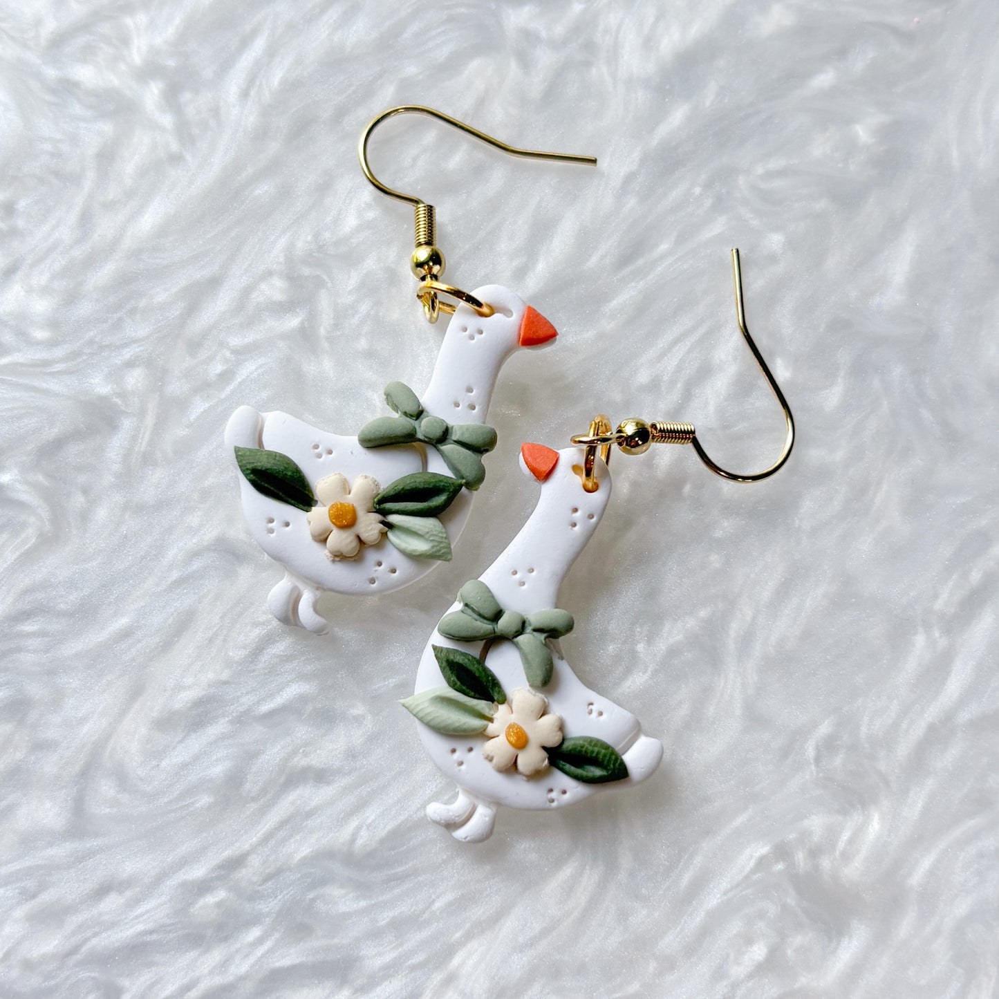 GREEN BOW GEESE EARRINGS