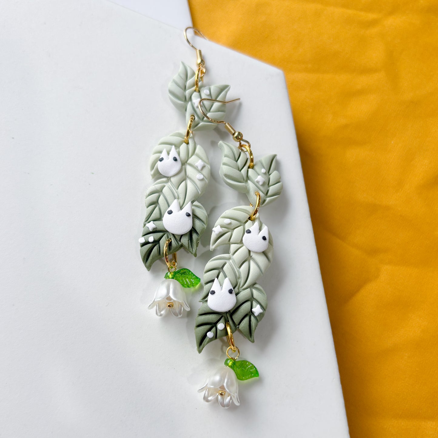 TOTORO LEAF DANGLES EARRINGS