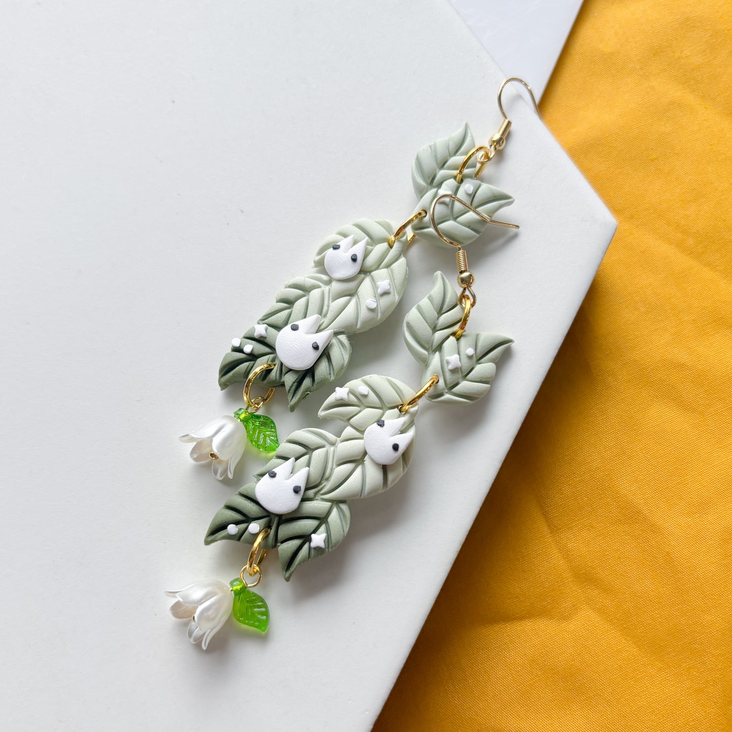 TOTORO LEAF DANGLES EARRINGS
