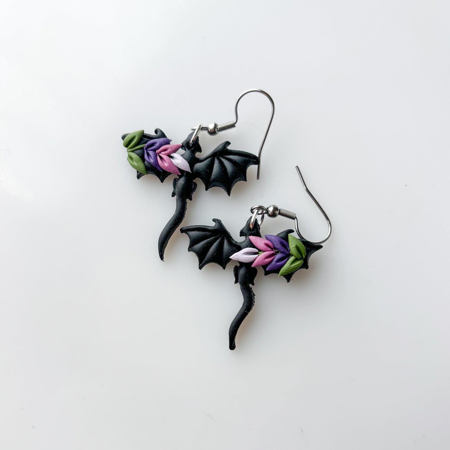 LAVENDER MINI DRAGON EARRINGS