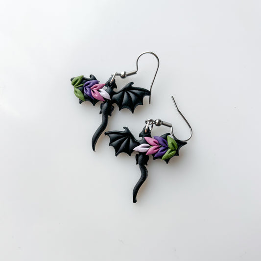 LAVENDER MINI DRAGON EARRINGS