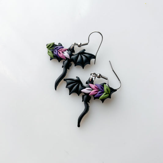 LAVENDER MINI DRAGON EARRINGS
