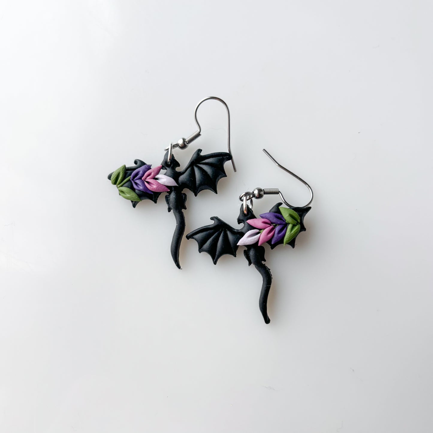 LAVENDER MINI DRAGON EARRINGS