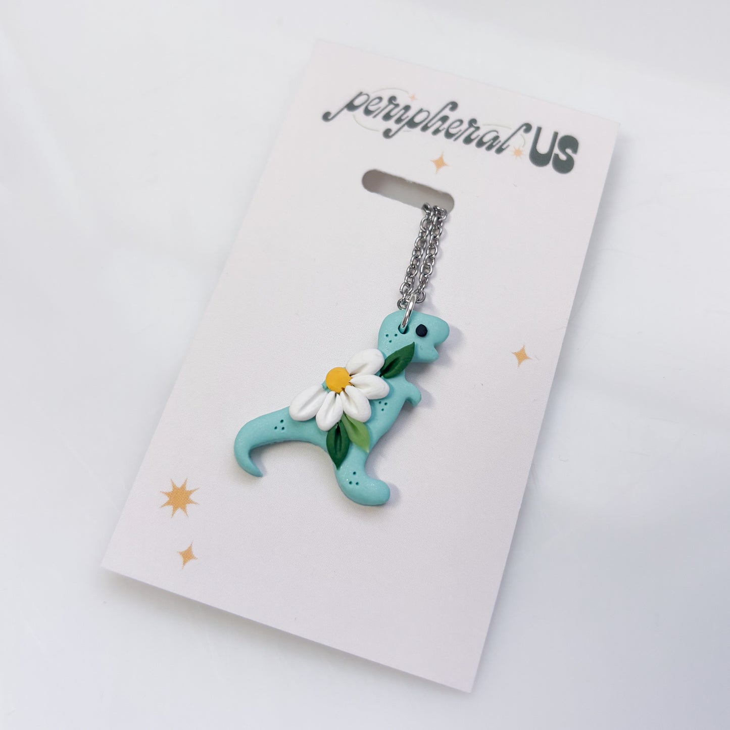 AQUA DAISY DINO NECKLACE (T REX)