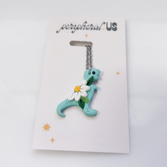 AQUA DAISY DINO NECKLACE (T REX)