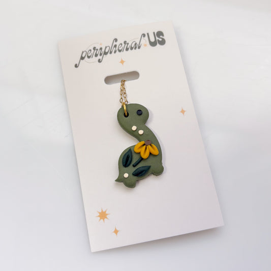 SUNFLOWER KHAKI DINO NECKLACE (BRONTO)