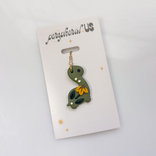SUNFLOWER KHAKI DINO NECKLACE (BRONTO)