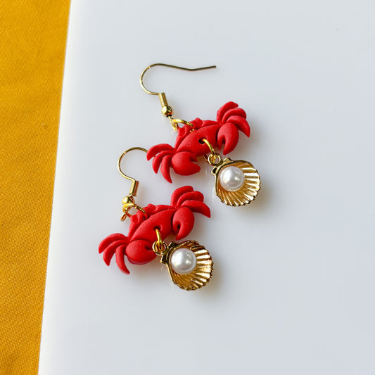RED CRAB EARRINGS
