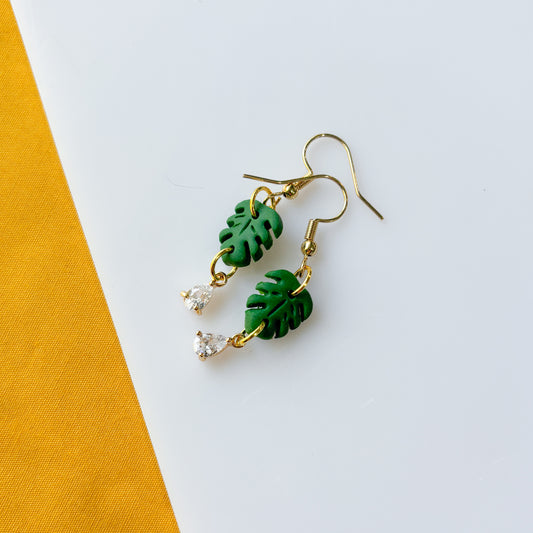 MONSTERA LEAF EARRINGS