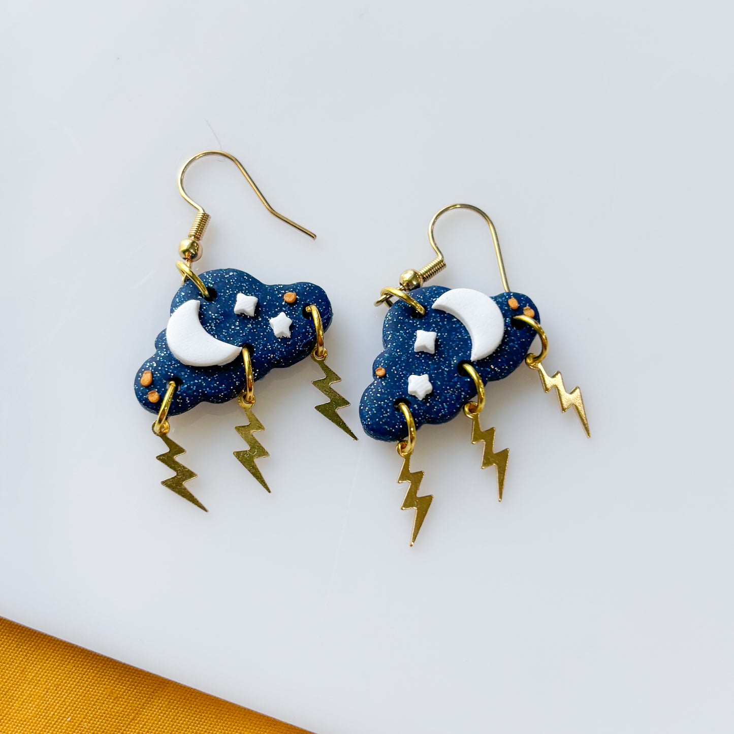 DARK BLUE STORM CLOUD EARRINGS