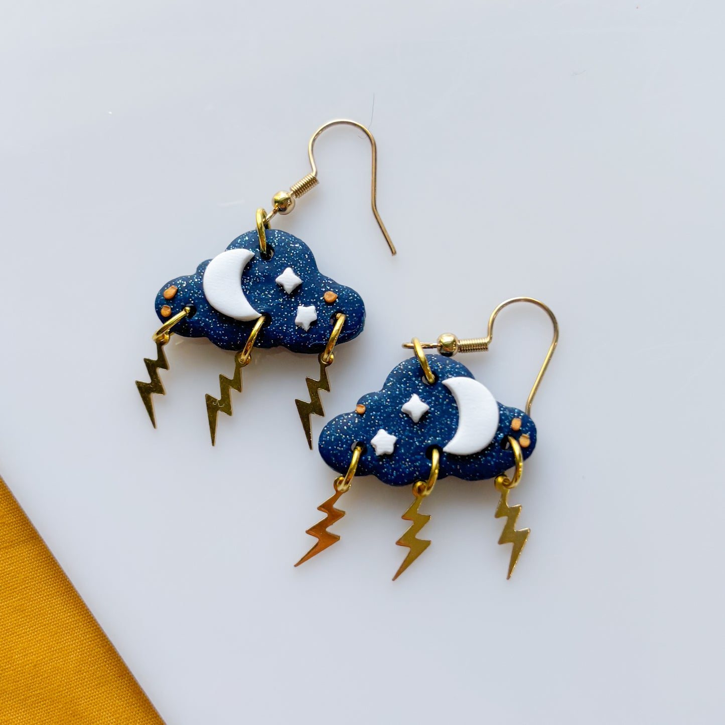 DARK BLUE STORM CLOUD EARRINGS