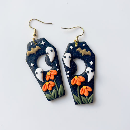 BAT GHOST COFFIN EARRINGS
