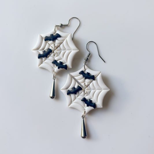 SPIDERWEB DROP EARRINGS