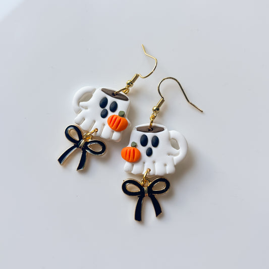 PUMPKIN LATTE GHOST EARRINGS