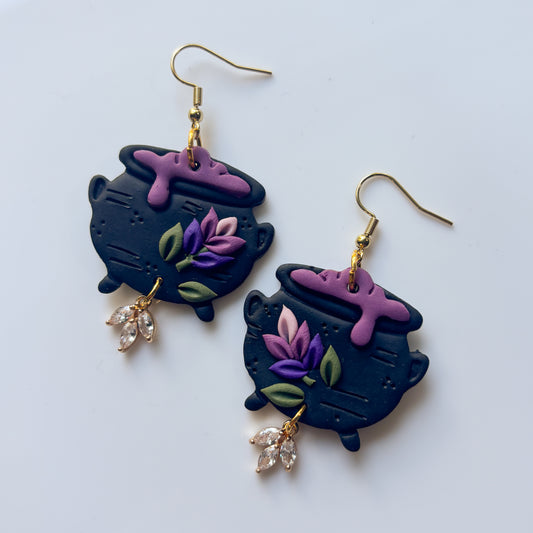 LAVENDER CAULDRON EARRINGS