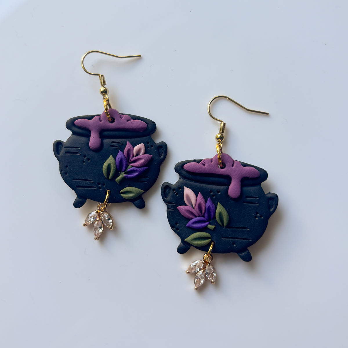 LAVENDER CAULDRON EARRINGS