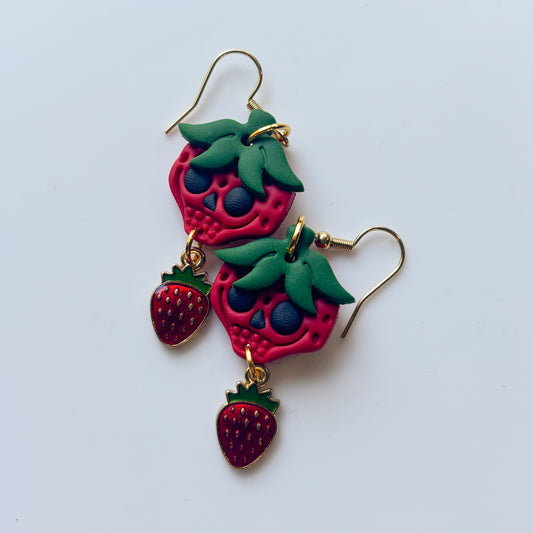 STRAWBERRY SKULL EARRINGS