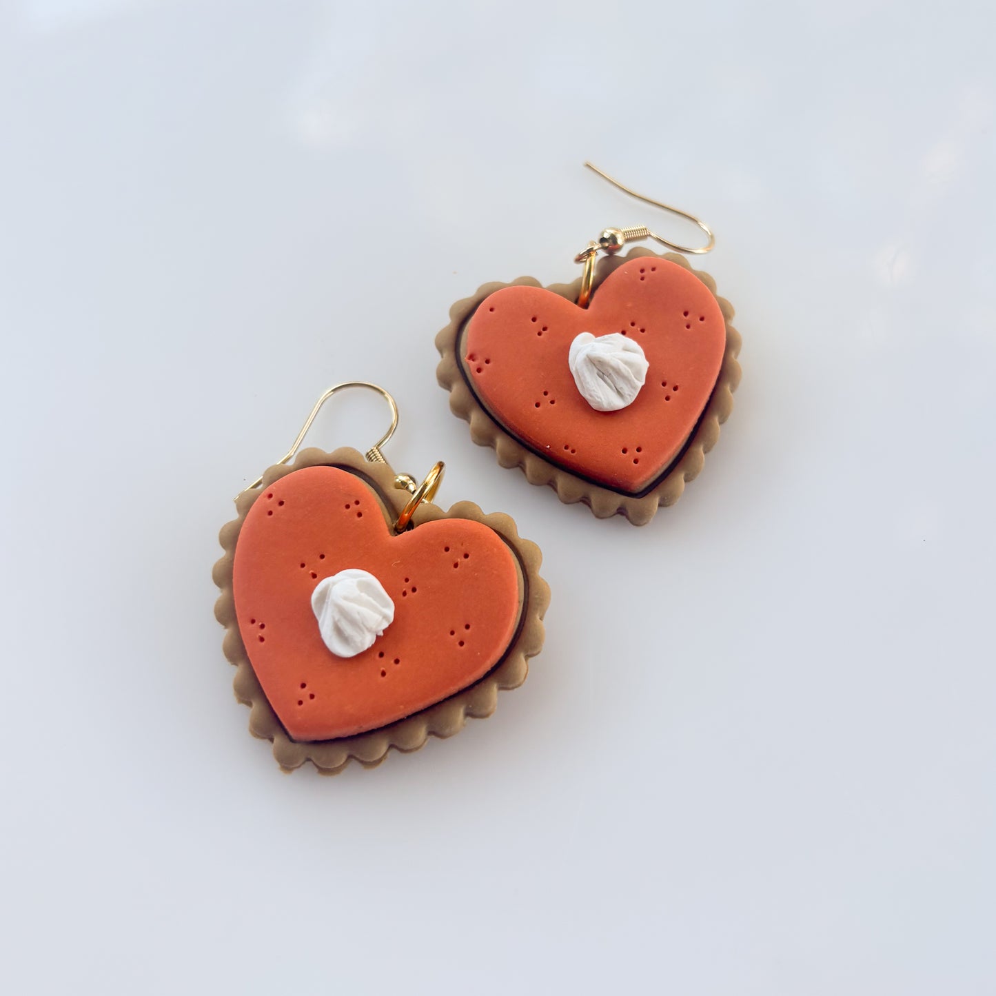 PUMPKIN PIE HEART EARRINGS