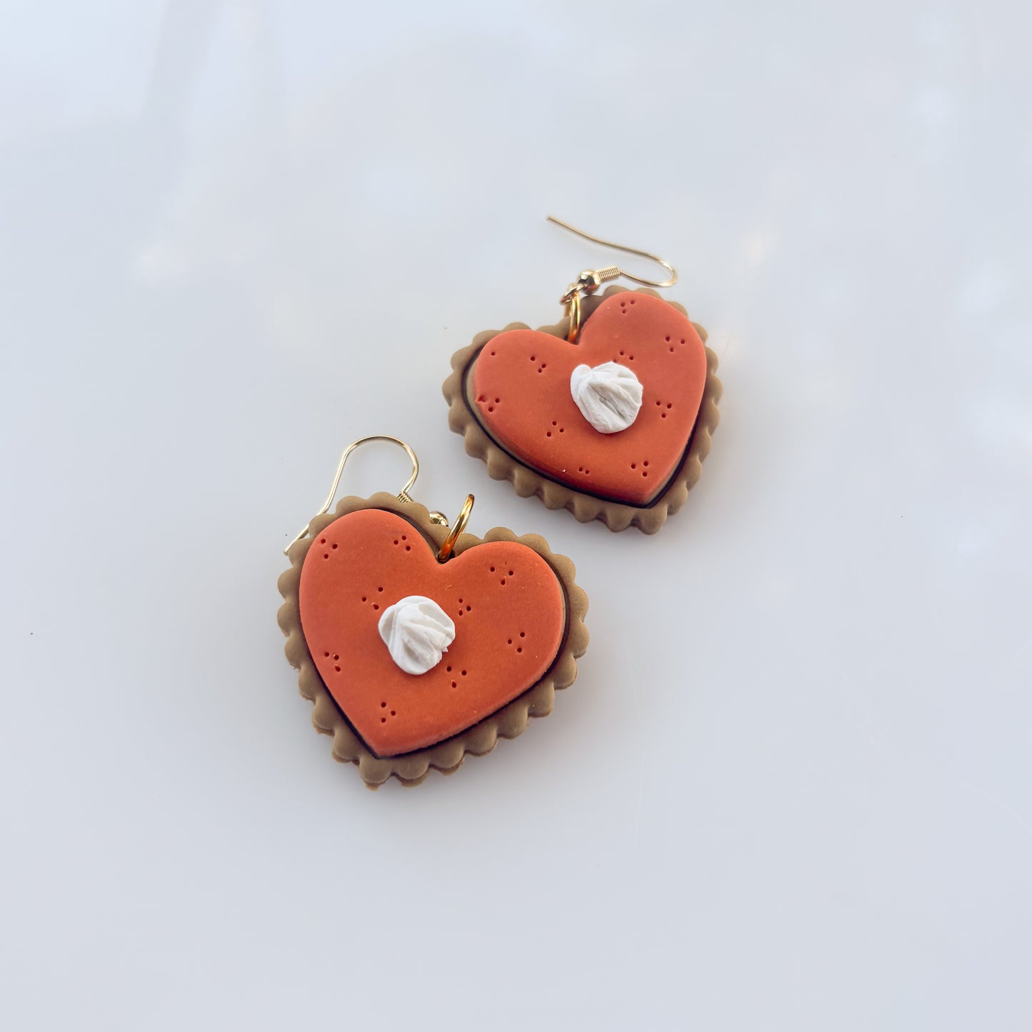 PUMPKIN PIE HEART EARRINGS
