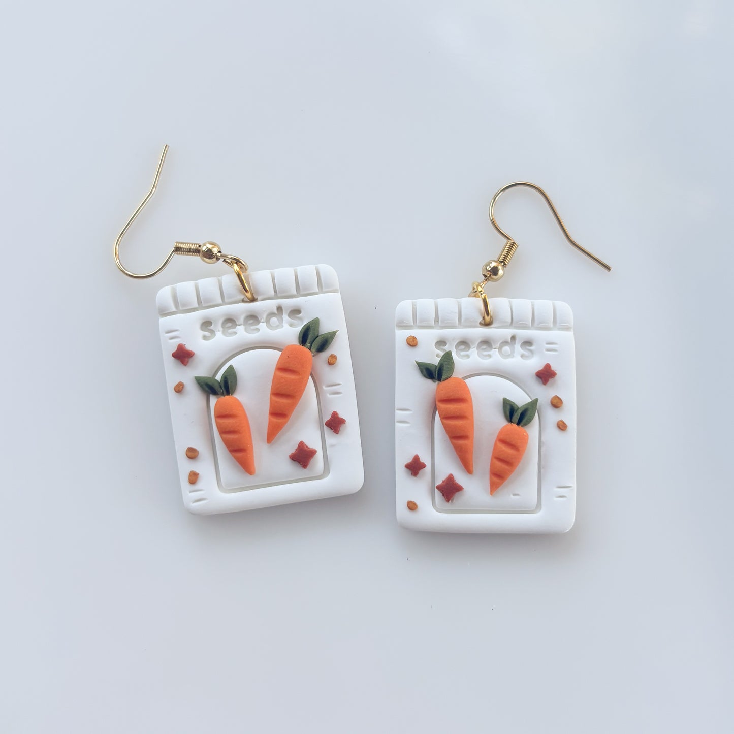 CARROT SEED PACKET EARRINGS