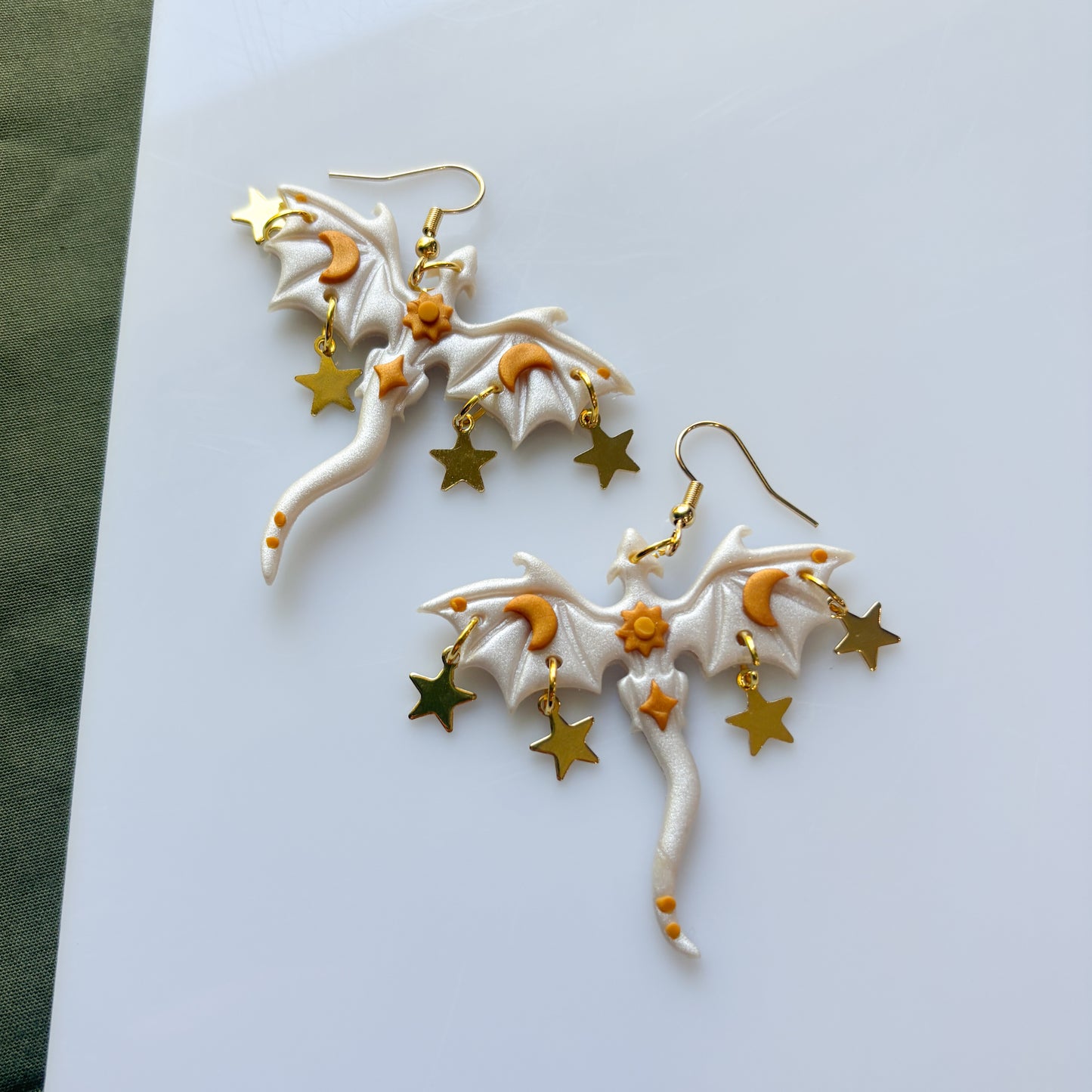 PEARLY SUN DRAGON EARRINGS