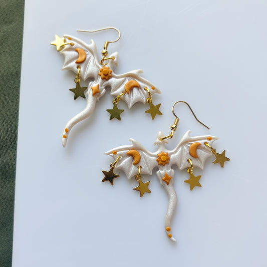 PEARLY SUN DRAGON EARRINGS