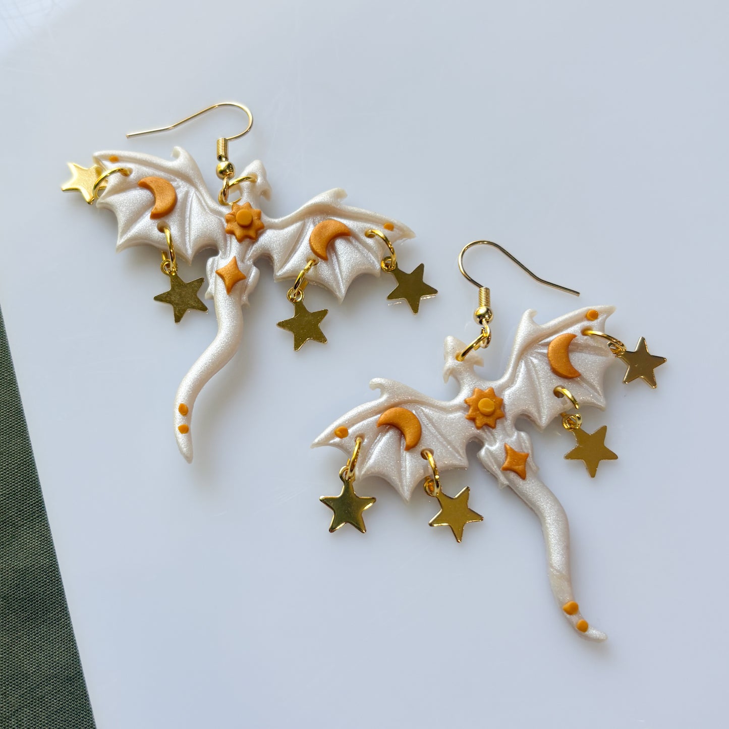 PEARLY SUN DRAGON EARRINGS