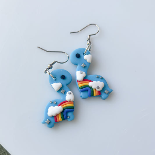 RAINBOW DINO EARRINGS