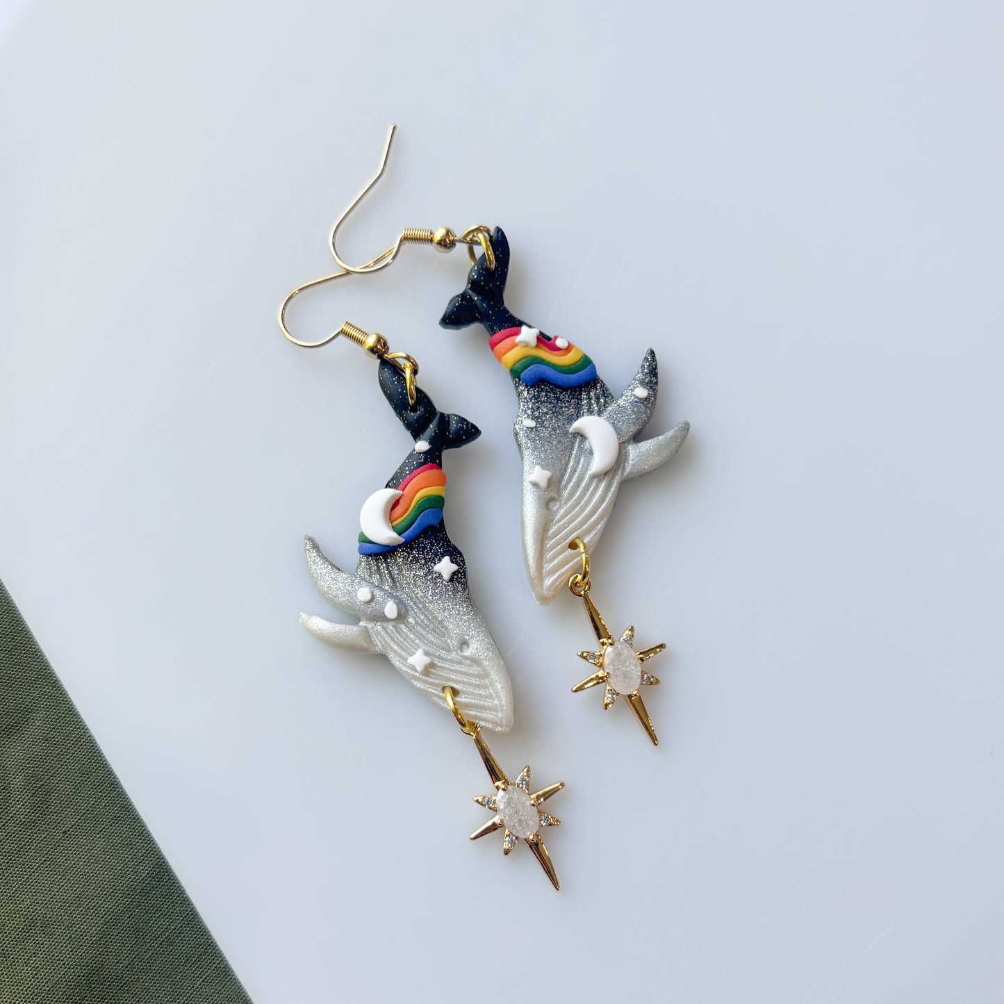 RAINBOW WHALE EARRINGS