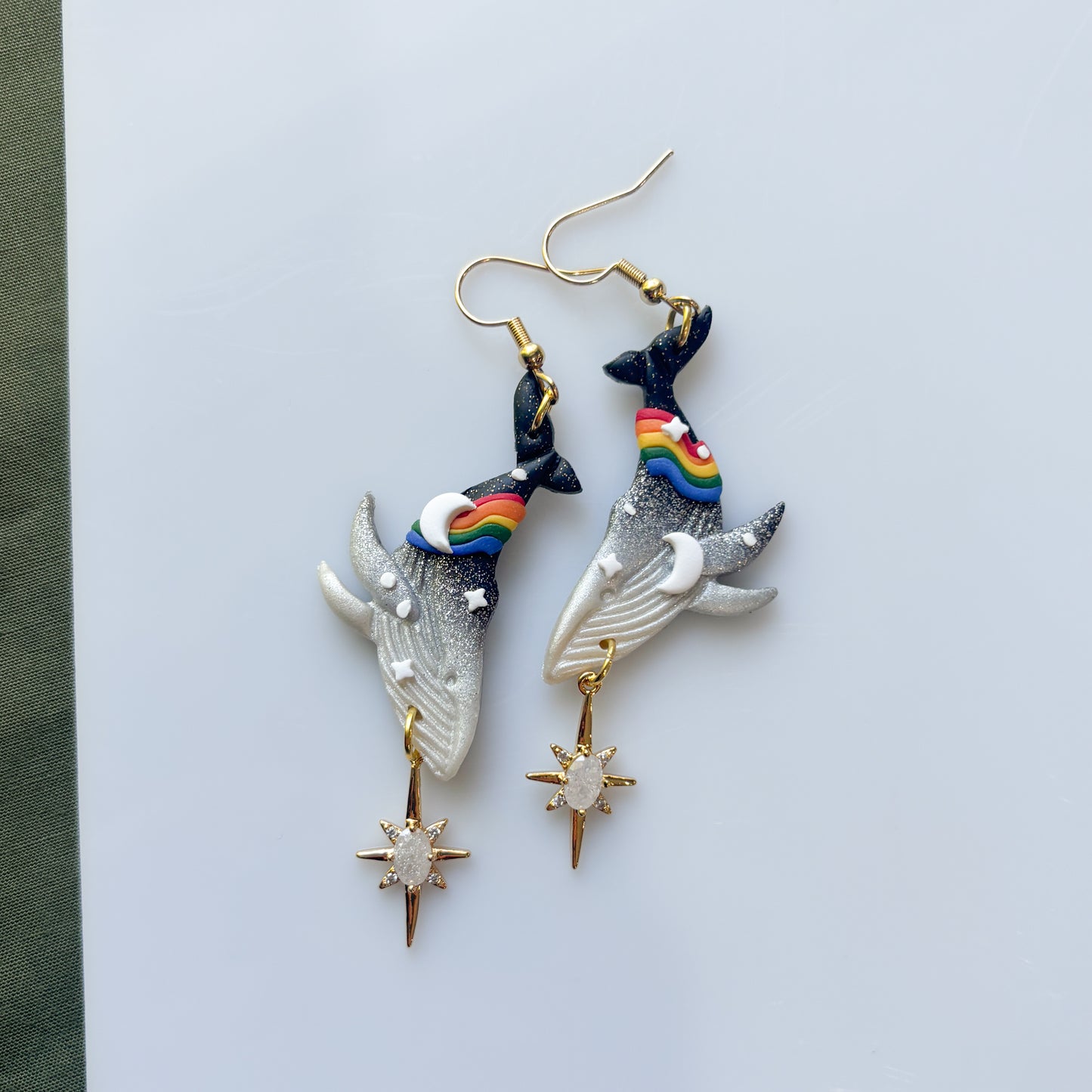 RAINBOW WHALE EARRINGS