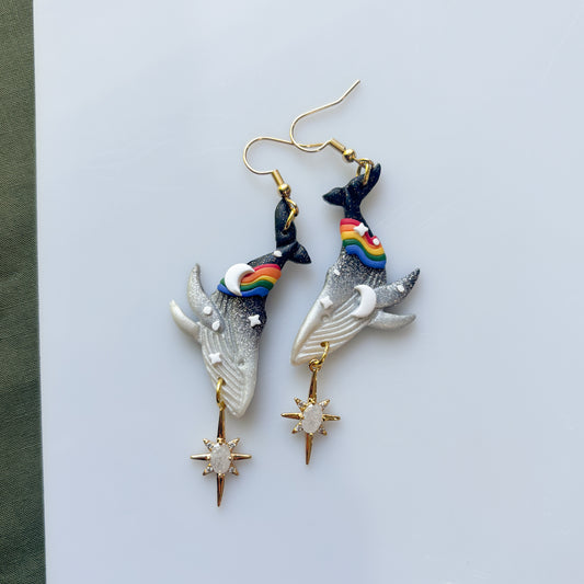 RAINBOW WHALE EARRINGS