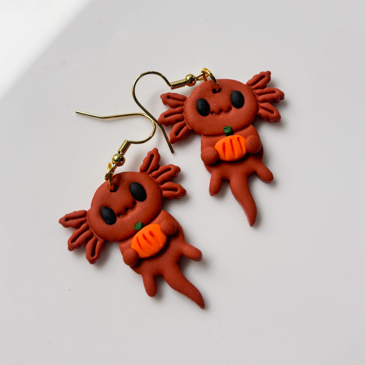 PUMPKIN AXOLOTL EARRINGS