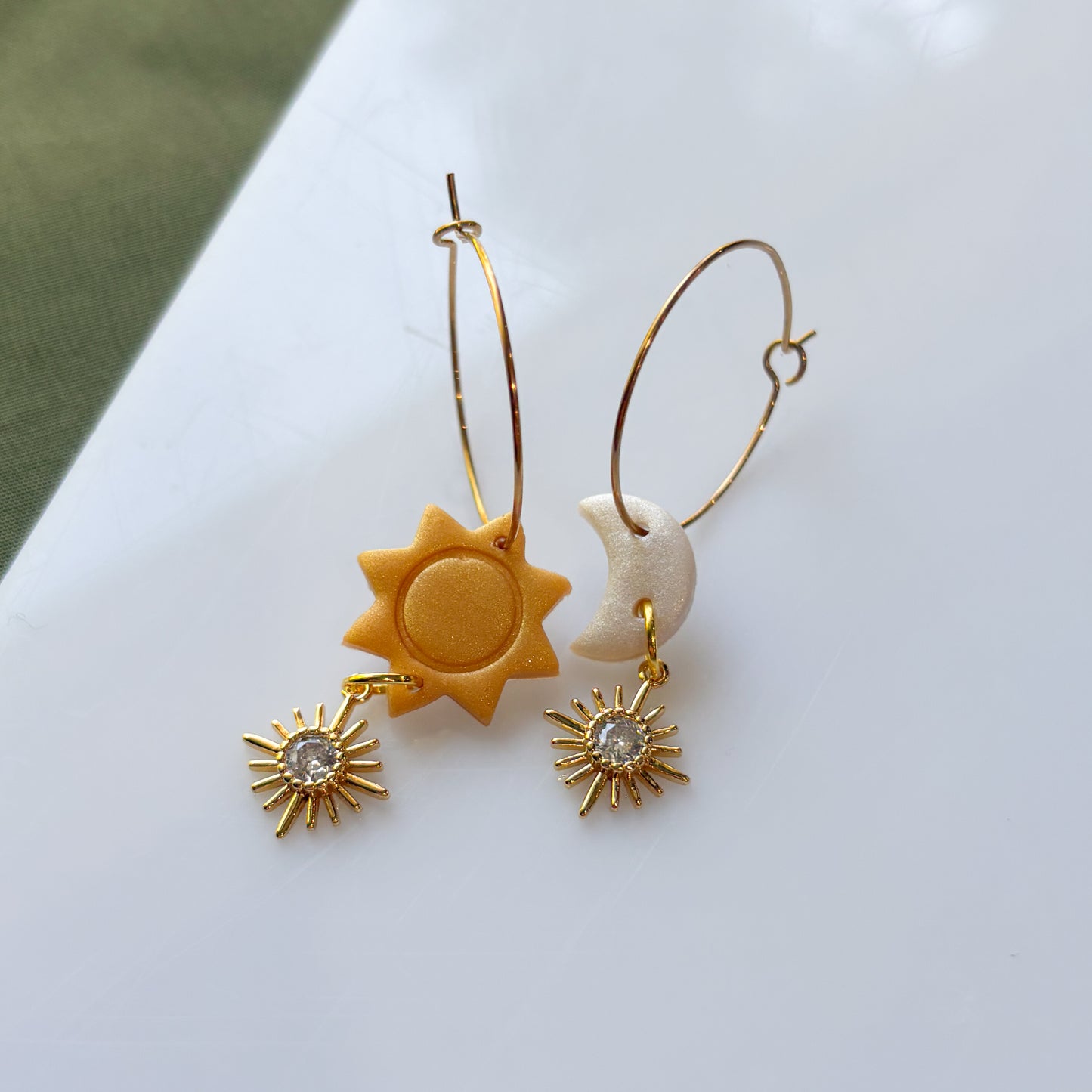 SUN & MOON LITTLE HOOP EARRINGS