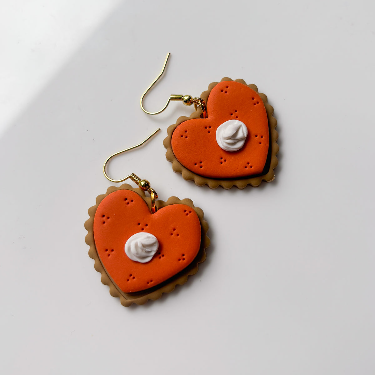 PUMPKIN PIE HEART EARRINGS