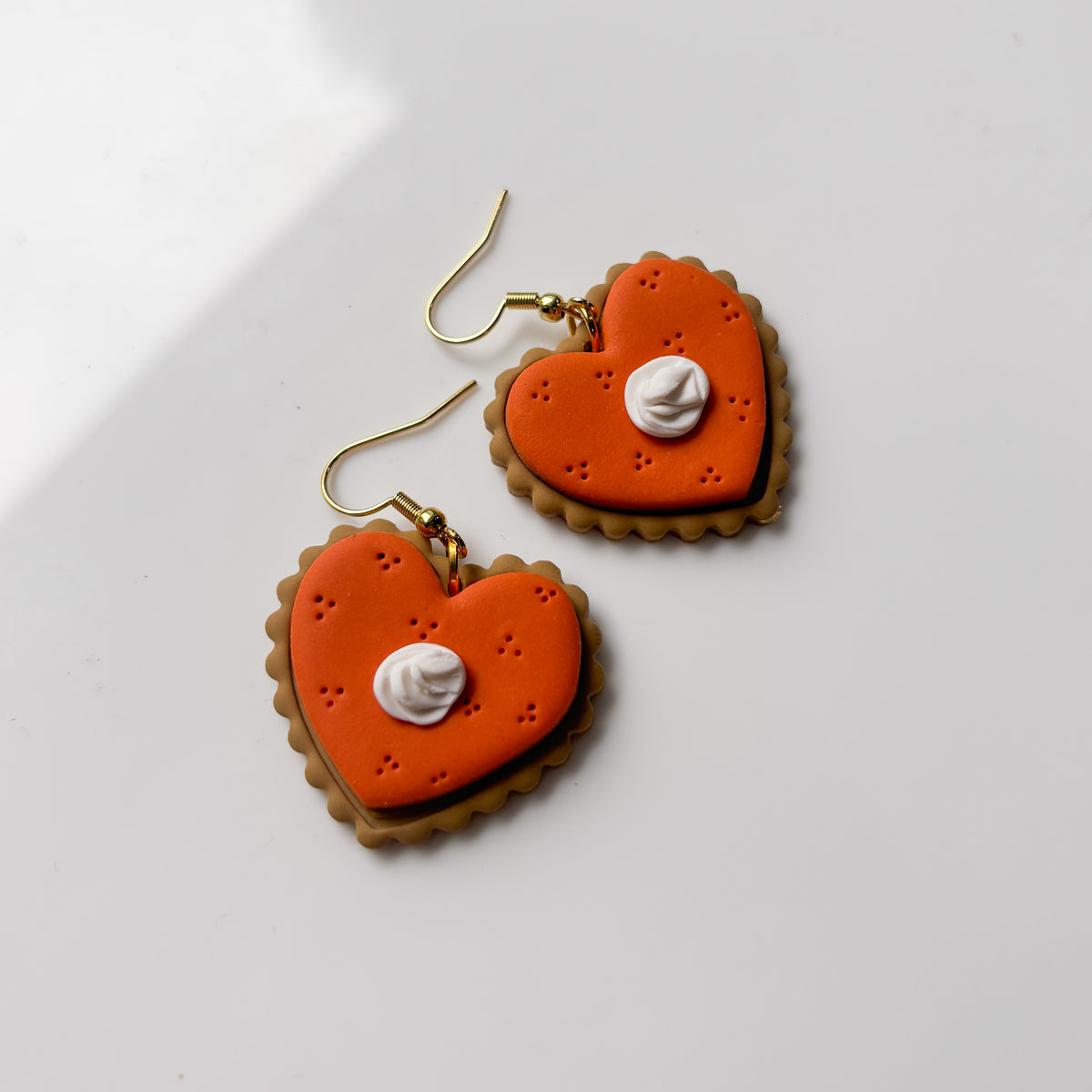 PUMPKIN PIE HEART EARRINGS