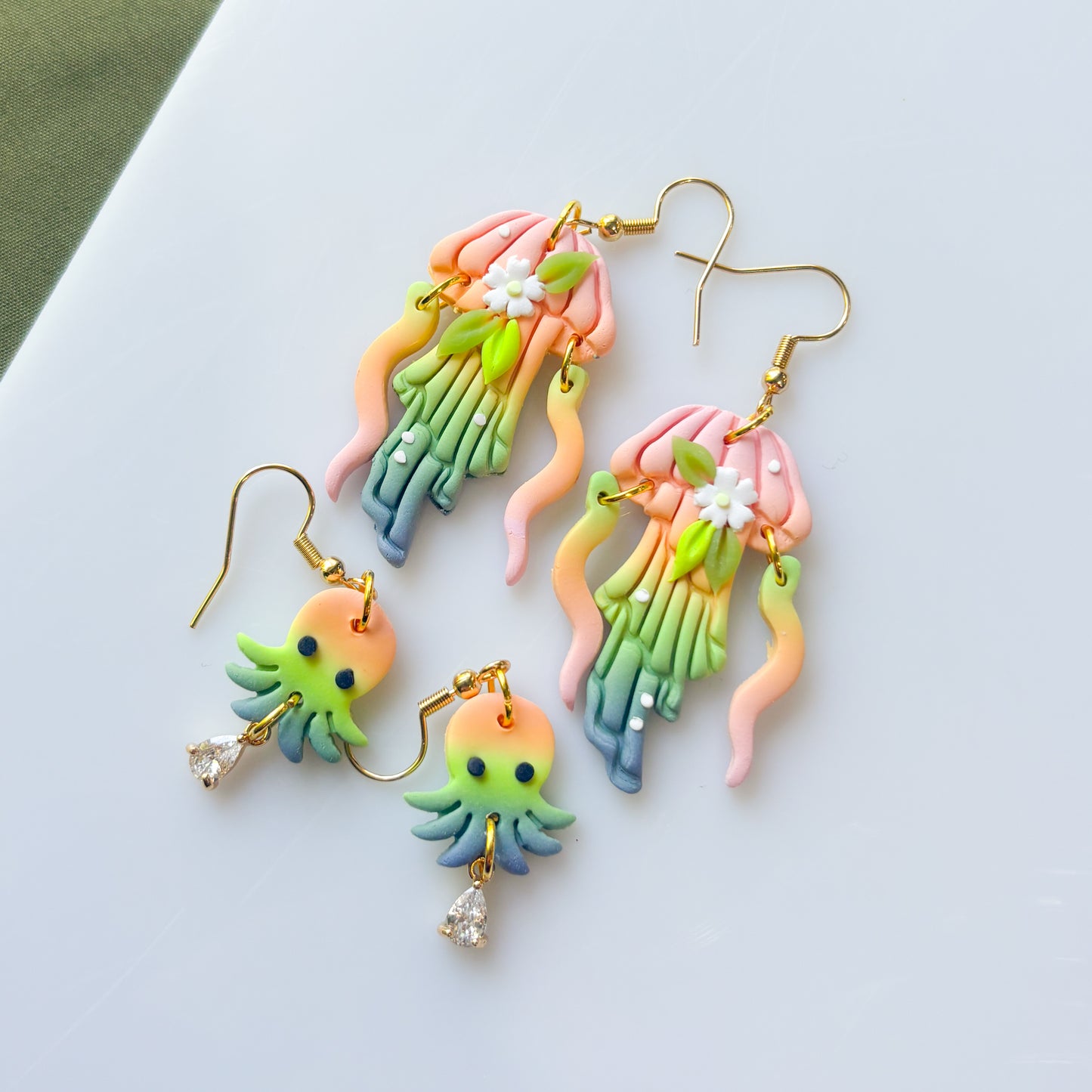 PASTEL RAINBOW OCTOPUS EARRINGS