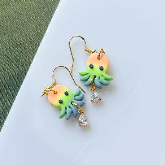 PASTEL RAINBOW OCTOPUS EARRINGS