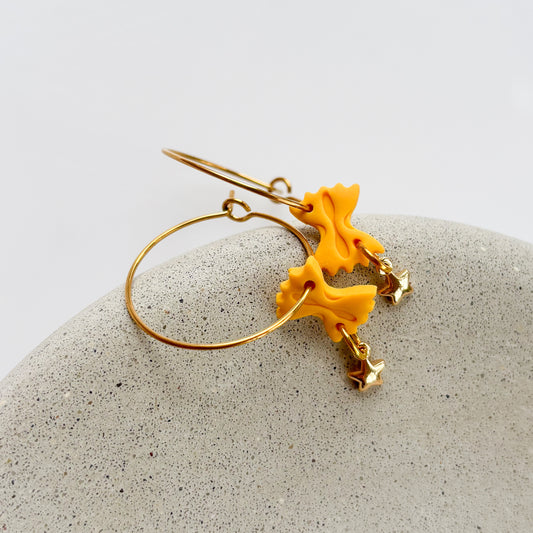 BOWTIE PASTA HOOP EARRINGS