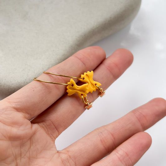BOWTIE PASTA HOOP EARRINGS