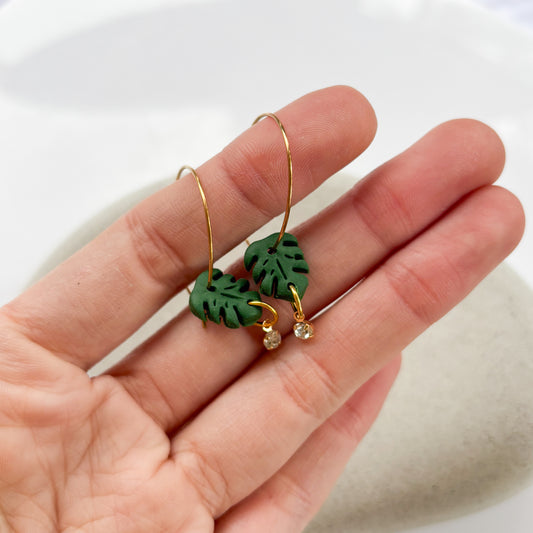 MONSTERA HOOP EARRINGS