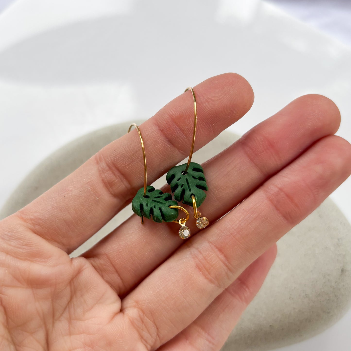 MONSTERA HOOP EARRINGS