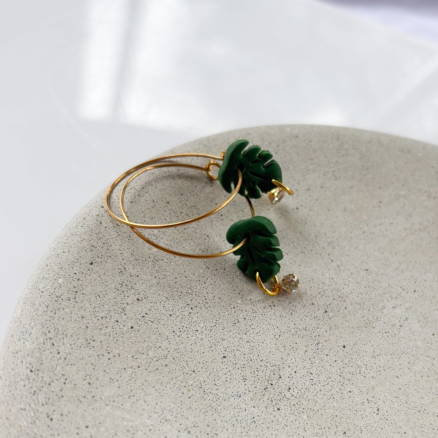 MONSTERA HOOP EARRINGS