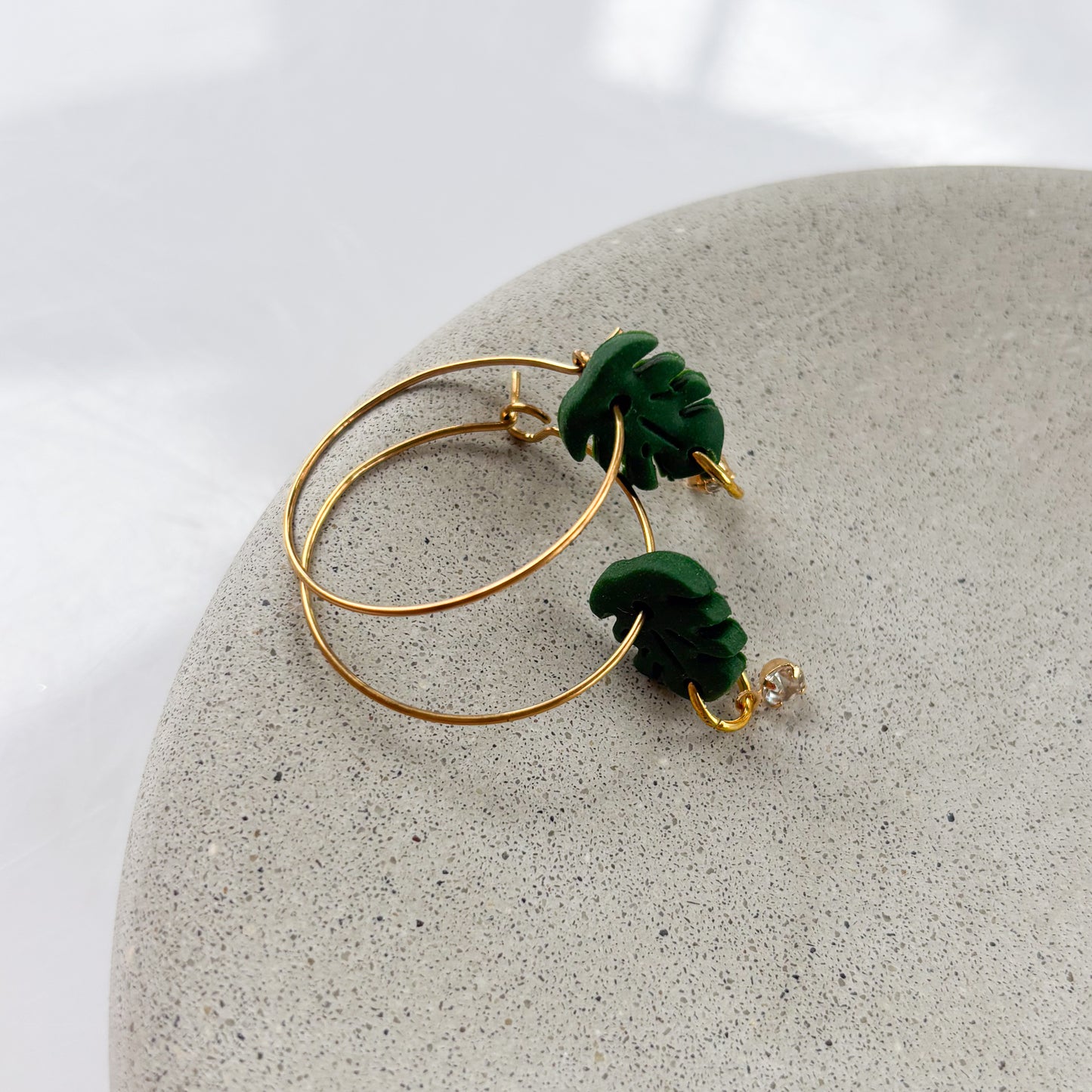 MONSTERA HOOP EARRINGS