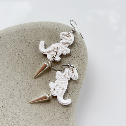 T REX SKELETON EARRINGS