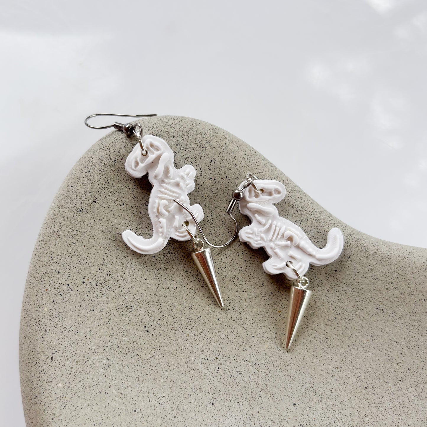 T REX SKELETON EARRINGS