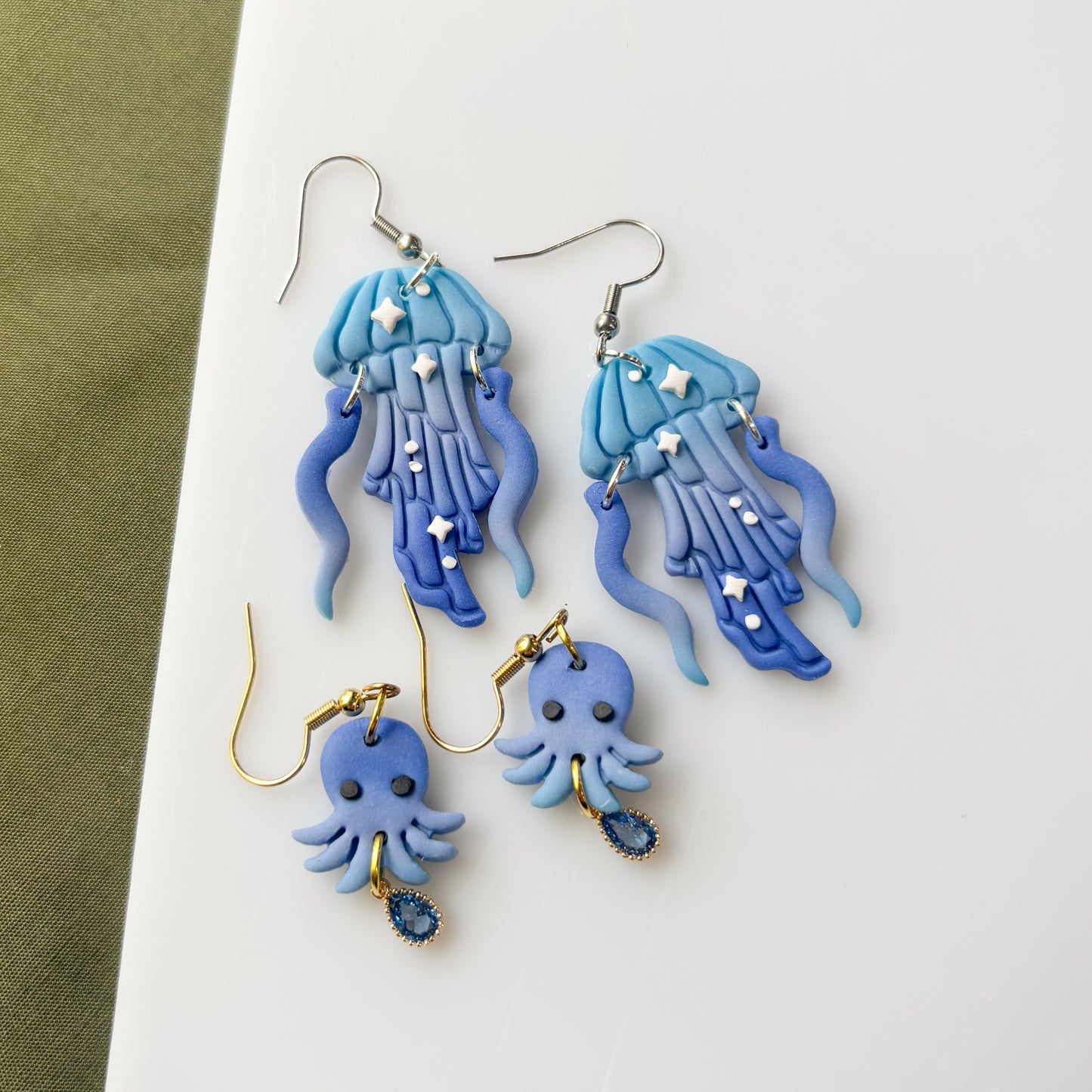 BLUE OCTOPUS EARRINGS