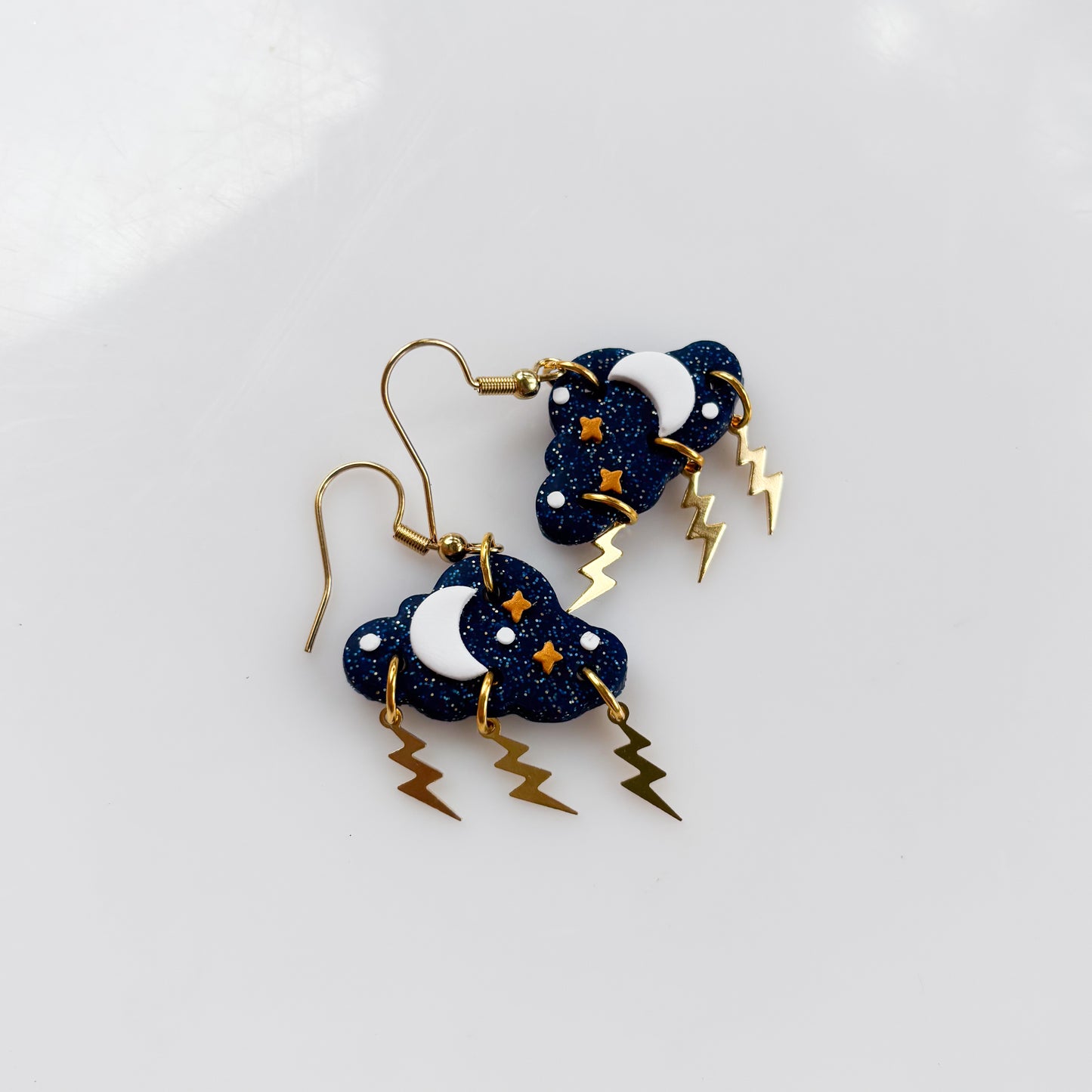 DARK BLUE STORM CLOUD EARRINGS