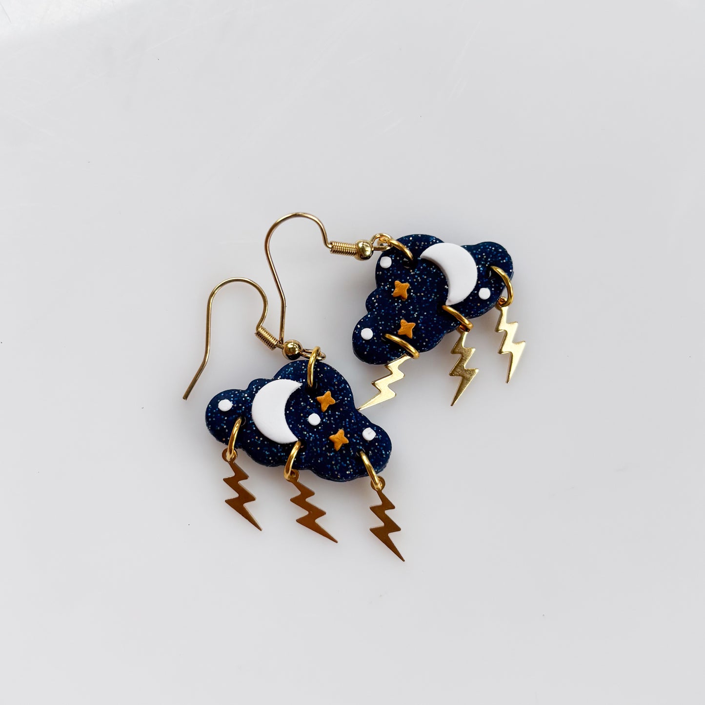 DARK BLUE STORM CLOUD EARRINGS
